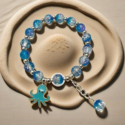 New Chinese-Style Ancient Beaded Elastic String Bracelet, Sweet Girl's Glass Bracelet, Night Market Stall, Cross-Border Live Broadcast Jewelry