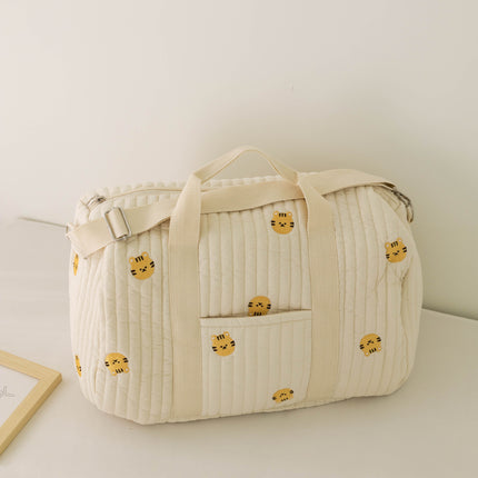 Ins New Style Embroidered Travel Bag Large Capacity Duffel Bag Lightweight Storage Portable Crossbody Bag Boston Bag
