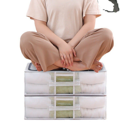 Pvc Bed Storage Box with Thick Steel Frame and Thickeneded Fabric Transparent Storage Box Large Capacity Covered Moisture-Proof Storage Box