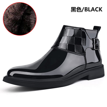 Men's Leather Boots Cross-border plus size Autumn and Winter New High-top Shoes Fashion Business Dress Leather Shoes Fashion British Casual Shoes