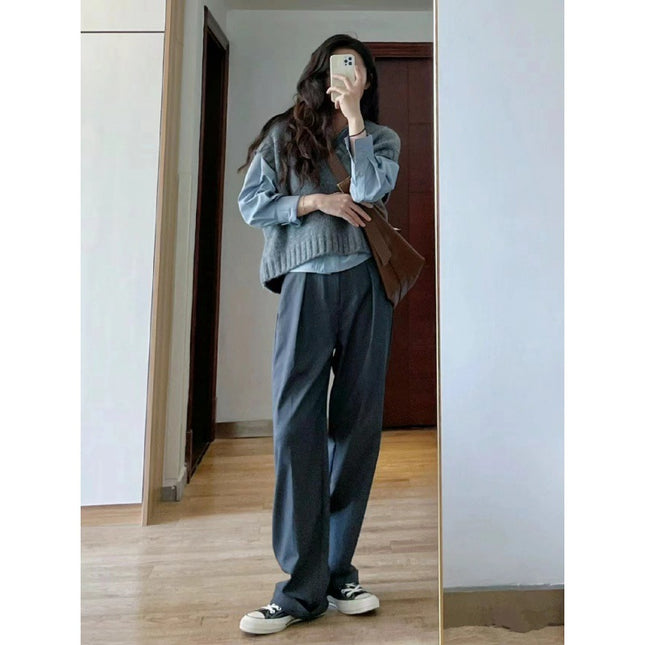 Autumn Skirt Women's 2023 New Early Autumn Wear suit Academy Style Shirt Vest Autumn Wear with a Complete Set
