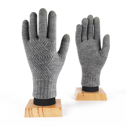 Wool Knitted Touch Screen Gloves Men's and Women's Winter All-match Korean-style Cold-proof Warm-keeping Knitted Gloves for Couple