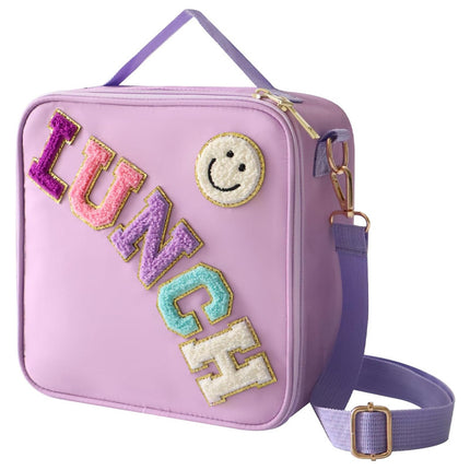 Amazon Explosions Smiley Letters Portable Lunch Bag Outdoor Portable Aluminum Film Fresh-keeping Bag Insulation Bag Cross-border Exclusive