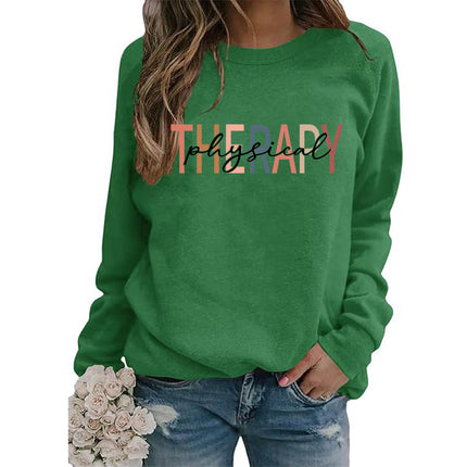 Foreign trade supply therapy printed round neck jacket sweater European size women's coat long sleeve cross-border autumn and winter