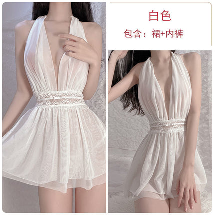 Sexy Pajamas Passion Perspective Underwear Sexy Teasing Lace plus size Halter Skirt Tempting suit Uniform