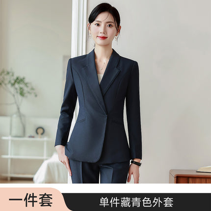 Grey Professional Long-sleeved Suit suit Women's 2024 Temperament Autumn Hotel Front Desk Work Clothes High-end Jewelry Store Fixtures