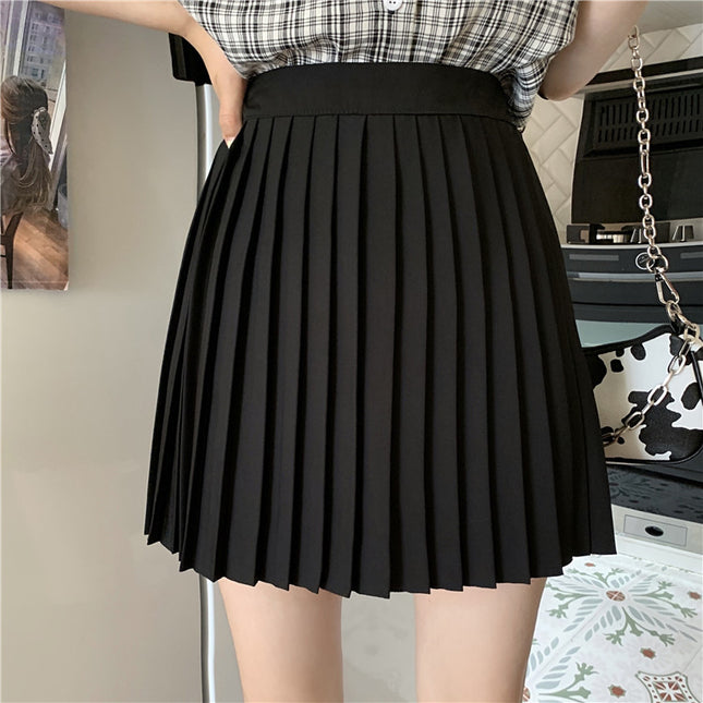 Student Sweet High Waist Pleated Skirt 2022 New Summer Slim Look All-match Elegant Skirt ins Trendy A- line Skirt
