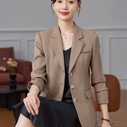 Black Suit suit Women's Spring and Autumn 2024 New Temperament Goddess Fan Commuter Alegable Business Wear Dress Work Clothes