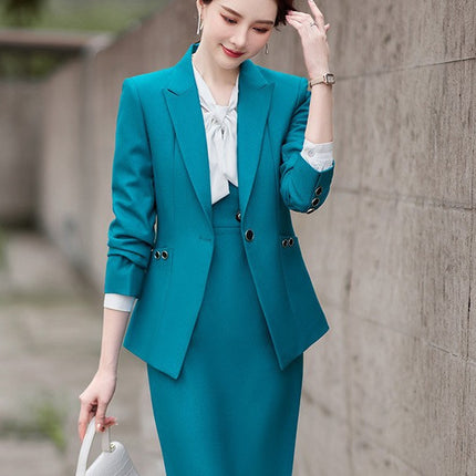 Amazon European and American Cross-Border Popular Commuter Foreign Trade Women's Blazer Professional Pants Dress Two-Piece Suit