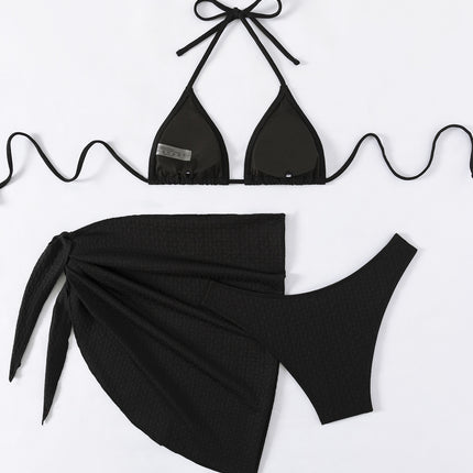 25 years new European and American sexy three-point split swimsuit women's bikini cross-border Amazon lace-up bikini