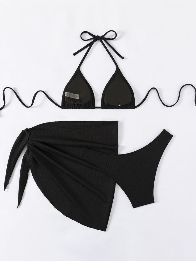 25 years new European and American sexy three-point split swimsuit women's bikini cross-border Amazon lace-up bikini