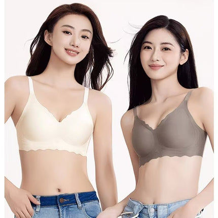 Autumn and Winter New Seamless Jelly Gel Small Chest Push-up Underwear Women's Comfortable Non-rims Anti-sagging Drop Cup Bra