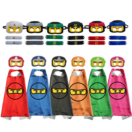 Halloween Children's Ninja Cosplay Dress Up Cloak Mask Wrist Bracer Children's Day Performance Props