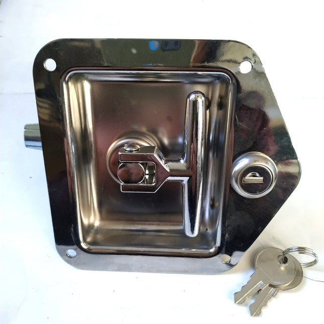 Affordable shockproof special locomotive toolbox door lock T-handle folding mechanical door lock waterproof stainless steel panel lock
