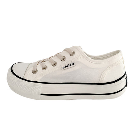 Gd22 Elastic Lace Slip-On Mango Head Canvas Shoes Women's Summer Thin Sneakers Popular Versatile White Shoes