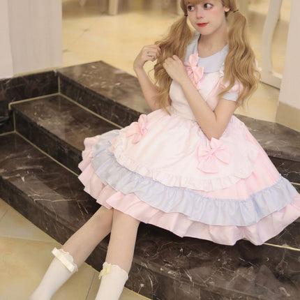 Japanese-Style Maid Lolita Soft Girl Dress Cos Anime Cream Sweetheart Cafe Cute Maid Uniform Set