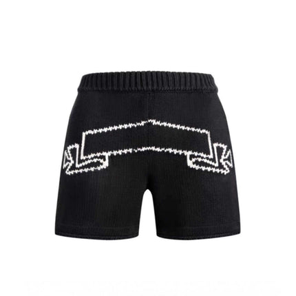 ASKYURSELF Three-Dimensional Cutting Reel LOGO Loose Profile High Street Drawstring Sports Wool Knitted Shorts Trendy