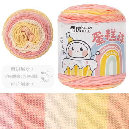 Cake Thread Snowball Wool Ball 5 Strands Milk Cotton Thread Rainbow Color Section Dyed Wool Scarf DIY Knitting Wool Ball