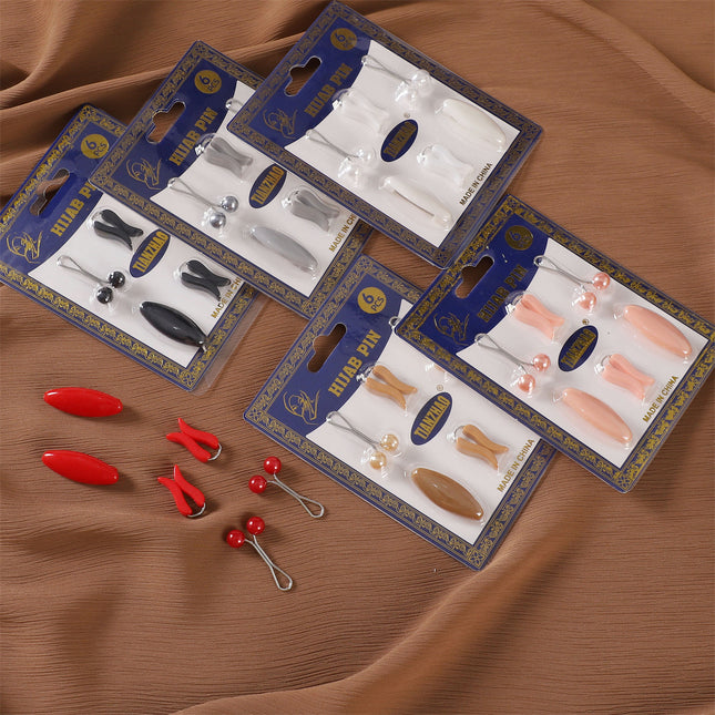 Foreign Trade Simple Plastic Safety Pin suit Cap Needle Silk Scarf Clip Neck Clip Headscarf Needle Pearl Clip Scarf Clip