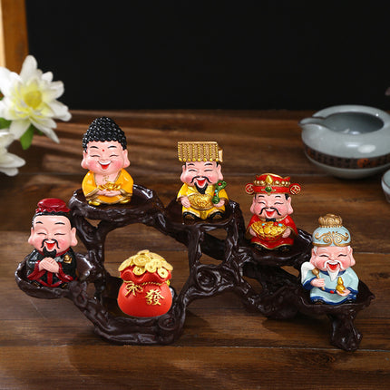 Fuxing Linmen God of Wealth Decoration Office Home Living Room Decorations Hallway Opening Housewarming Gift