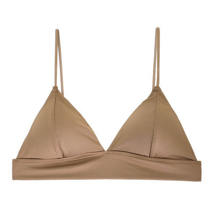 Popular French Sexy Underwear for Women Without Rims, Thin Triangular Cup, Small Breast Push-Up, Glossy Back Bra Wholesale