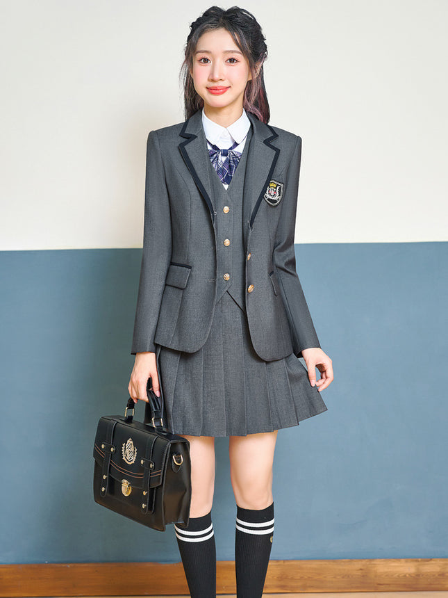 English Style Kindergarten Garden Clothing Spring and Autumn School Uniform Billiards Room Attendant Workwear Suit suit Pleated Skirt JK Uniform