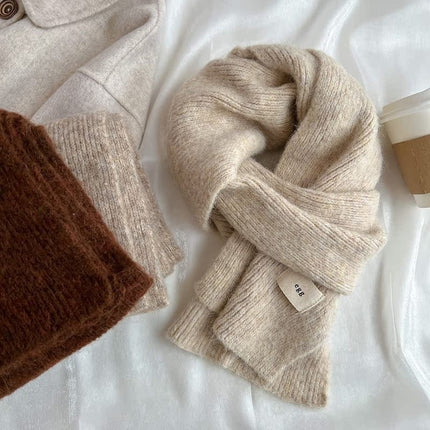 Clothing Matching Scarf Egg with Wool Yarn Scarf for Women Winter Knitted Warm Ins Student Neck Warmer for Men Cross-Border Label