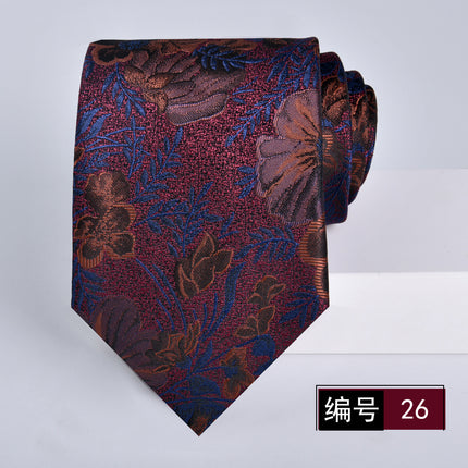 Tie men's formal wear business wine red bridegroom wedding jacquard hand fight 8cm administrative professional New in stock