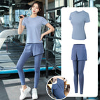 Light blue [short sleeves + trousers] two-piece set (blue pants)---crazy sale / M