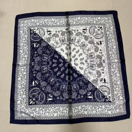 Korean Cashew Silk Scarf Women's Square Scarf Leopard Print Silk Scarf Imitation Silk Scarf Elegant Fashion Four Seasons Cross-Border Printed Scarf