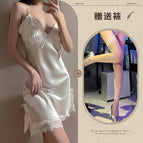 White + breast pad + white fishnet stockings / One size fits all