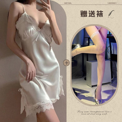 New Sexy Pajamas, Private Lace Sexy Pajamas, Women's Suspender Nightgown, Hot Temptation, Pure Desire Home Clothes