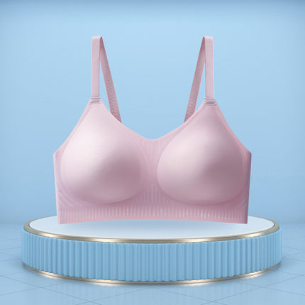 Summer Thin Large-Breasted Special Wire-Free Latex Bra Top-Up Jelly Anti-Sagging Vest-Style Seamless Intimates for Women