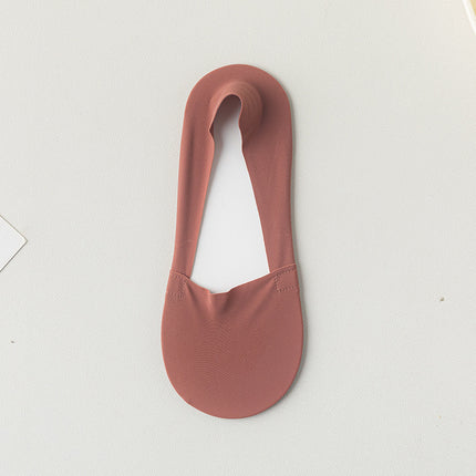 Women's Summer Thin Boat Socks, Solid Color, Low-Cut Invisible Socks, Silicone Non-Slip, Anti-Drop, Short Tube Seamless Cotton Socks