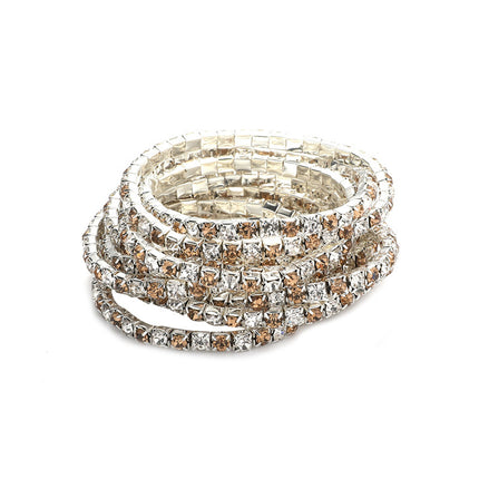 2.0mm Superfine Rhinestone Bracelet Stretch Bridal Bracelet Korean Style Single Row Flash Diamond Stretch Crystal Bracelet