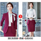 wine red suit dress white shirt / S