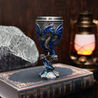 23001-4 cross dragon goblet blue