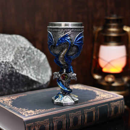 Cross-border New Product An Evil Dragon Wine Glass Western Dragon Stainless Steel Wine Glass 3D Three-dimensional Dragon Warrior Goblet