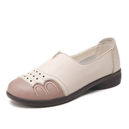 Mom's Shoes 2026 Spring and Autumn Soft-Soled Single Shoes for Middle-Aged and Elderly Women, Comfortable Non-Slip New Leather Shoes for Grandma