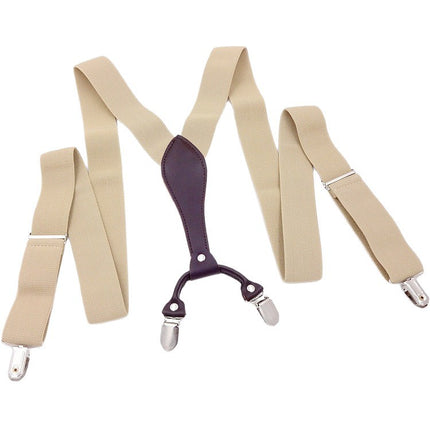 Men's Strap Suit Pants Strap Clip Suspender Strap for the Elderly Men's Fat Men's Elasticated Shoulder Strap Four Clips Black jek