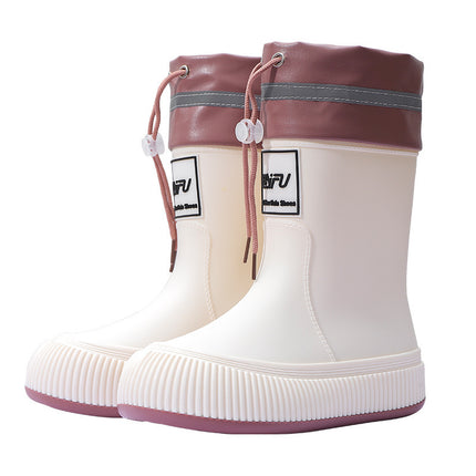 Cross-Border 2024 New Version of Rain Boots for Women, Fashionable and Versatile Rain Boots, Waterproof, Non-Slip, Comfortable and Wear-Resistant, Women's Water Shoes for Camping