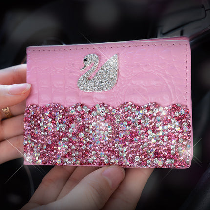 Car driving license bag women's handmade diamond-embedded fashion light Luxury Card Holder portable driving license driving license cover