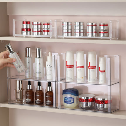 Mirror Cabinet Cosmetic Storage Box Transparent Dormitory Hand-held Display Shelf Stackable Office Desktop Document Fit Rack