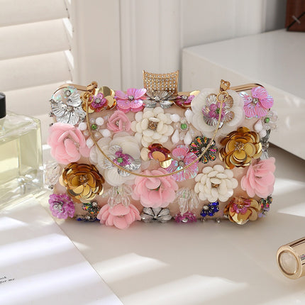 Cross-Border Hot-Selling Floral Handbag, Stylish Evening Bag, Versatile Floral Tote Bag, Can Be Worn Cross-Body, Exquisite Princess Diana Bag
