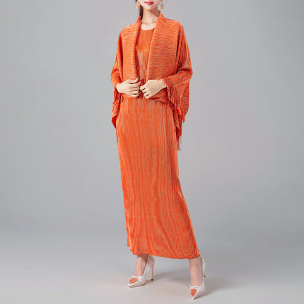 High-grade banquet tassel one-step vest dress two-piece cross-border European and American women's fashionable elegant dress