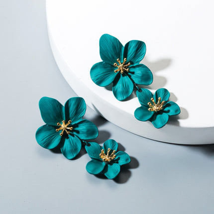New Arrival All-Match Earrings Korean Style Geometric Flower Earrings Women's Ins Fashion European and American Earrings Jewelry earrings