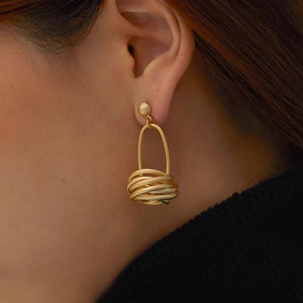 Geometric Copper Earrings / Boucles Géométriques