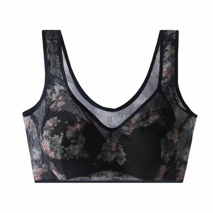 Cross-Border Large Bowl Large Version Quality Version Middle-Aged and Elderly Underwear Spring and Summer Nude Bra Seamless Lace Push-Up Beautiful Back Plus