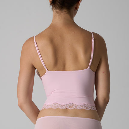 Lace Top Sk's Ultra-Elastic, Lightweight, Sleeveless Vest Without Chest Pads, Sexy Lace Trim, Adjustable Deep V Straps