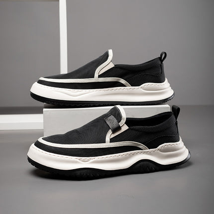 Lazy Shoes for Men, Thick-Soled Spring and Summer New Men's Shoes, Japanese Retro Casual Shoes, Light Soft-Soled Loafers, Breathable Cloth Shoes for Men